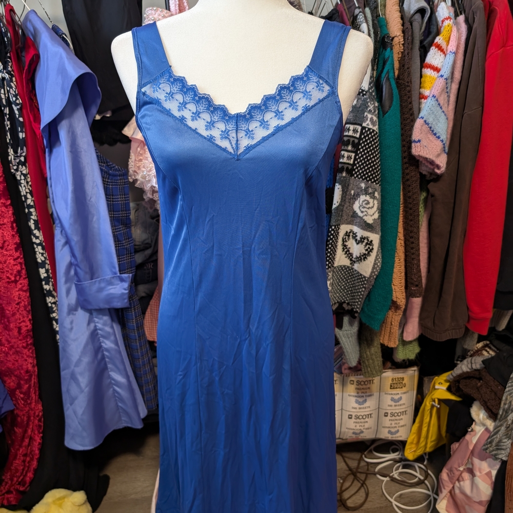 Sears Blue Lace Detail Chemise